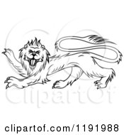 Black Heraldic Lion In Profile