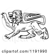 Poster, Art Print Of Black And White Royal Heraldic Lion