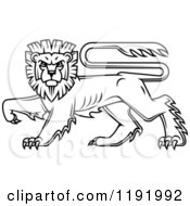 Poster, Art Print Of Black Heraldic Lion In Profile 2
