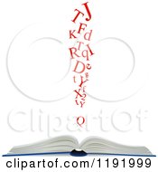 Clipart Of Red Letters Floating Over An Open Book Royalty Free Vector Illustration by Vector Tradition SM