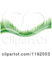 Clipart Of A Green Grass Wave 2 Royalty Free Vector Illustration