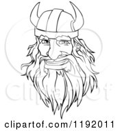 Poster, Art Print Of Happy Black And White Male Viking Warrrior Face With A Helmet And Beard