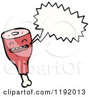 Cartoon Of A Leg Of Ham Speaking Royalty Free Vector Illustration by lineartestpilot