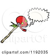 Cartoon Of A Skull On A Spear Royalty Free Vector Illustration by lineartestpilot