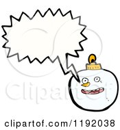 Cartoon Of A Snowman Christmas Ornament Speaking Royalty Free Vector Illustration