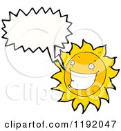 Cartoon Of A Sun Speaking Royalty Free Vector Illustration by lineartestpilot