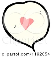 Cartoon Of A Speaking Bubble With A Heart Royalty Free Vector Illustration by lineartestpilot