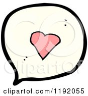 Cartoon Of A Speaking Bubble With A Heart Royalty Free Vector Illustration