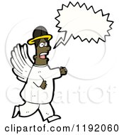 Cartoon Of An African American Angel Speaking Royalty Free Vector Illustration