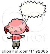 Cartoon Of An Angry Cloud Person Speaking Royalty Free Vector Illustration by lineartestpilot