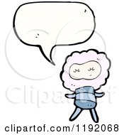 Cartoon Of A Cloud Person Speaking Royalty Free Vector Illustration