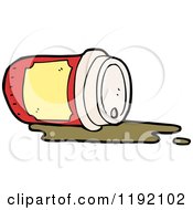 Cartoon Of A Spilled Styrafoam Coffee Cup Royalty Free Vector Illustration
