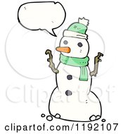 Cartoon Of A Snowman Speaking Royalty Free Vector Illustration