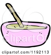 Cartoon Of A Pink Bowl Of Food Royalty Free Vector Illustration by lineartestpilot