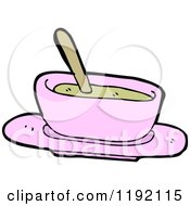 Cartoon Of A Pink Bowl Of Food Royalty Free Vector Illustration