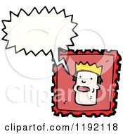 Cartoon Of A Postage Stamp With A King Royalty Free Vector Illustration