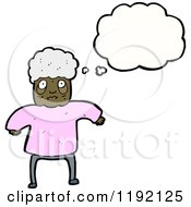 Cartoon Of An Old African American Woman Thinking Royalty Free Vector Illustration