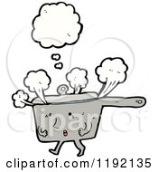 Cartoon Of A Cooking Pan Thinking Royalty Free Vector Illustration