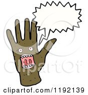 Cartoon Of A Hand With A Face On The Palm Royalty Free Vector Illustration