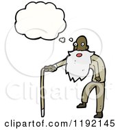 Cartoon Of An Elderly African American Man Thinking Royalty Free Vector Illustration by lineartestpilot
