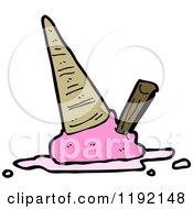 Cartoon Of A Melting Ice Cream Cone Royalty Free Vector Illustration