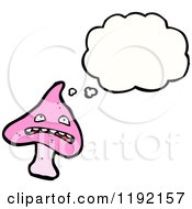 Cartoon Of A Toadstool Thinking Royalty Free Vector Illustration