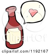 Cartoon Of A Condiment Bottle Speaking Royalty Free Vector Illustration