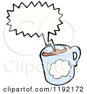 Cartoon Of A Coffee Cup Speaking Royalty Free Vector Illustration by lineartestpilot