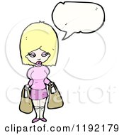 Cartoon Of A Blonde Woman Speaking Royalty Free Vector Illustration