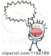 Cartoon Of A Yelling Stick Person Speaking Royalty Free Vector Illustration