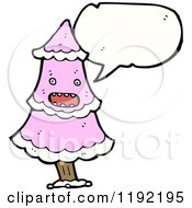 Cartoon Of A Pink Christmas Tree Royalty Free Vector Illustration