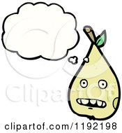 Cartoon Of A Pear Thinking Royalty Free Vector Illustration by lineartestpilot