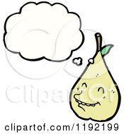 Cartoon Of A Pear Thinking Royalty Free Vector Illustration by lineartestpilot