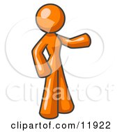 Orange Woman With One Arm Out Clipart Illustration by Leo Blanchette