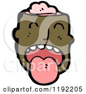 Cartoon Of A Black Mans Head And Brains Royalty Free Vector Illustration