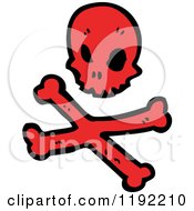 Cartoon Of A Red Skull And Crossbones Royalty Free Vector Illustration