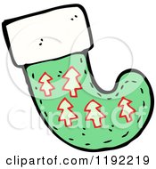 Cartoon Of A Green Christmas Stocking Royalty Free Vector Illustration by lineartestpilot