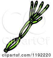 Cartoon Of A Green Arm Skeleton Royalty Free Vector Illustration