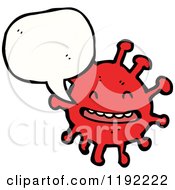 Cartoon Of A Red Germ Speaking Royalty Free Vector Illustration by lineartestpilot