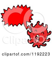 Cartoon Of A Red Germ Speaking Royalty Free Vector Illustration
