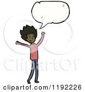 Cartoon Of A Happy Girl Speaking Royalty Free Vector Illustration