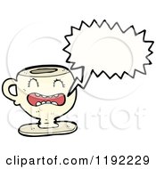 Cartoon Of A Teacup Speaking Royalty Free Vector Illustration