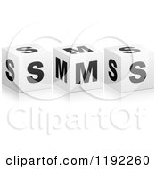 Poster, Art Print Of 3d Black And White Cubes Spelling Sms