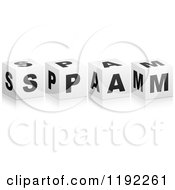 Clipart Of 3d Black And White Cubes Spelling SPAM Royalty Free Vector Illustration