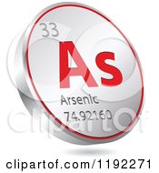 Poster, Art Print Of 3d Floating Round Red And Silver Arsenic Chemical Element Icon