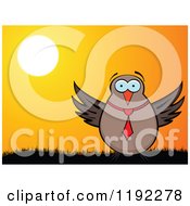 Poster, Art Print Of Business Owl Against A Sunset