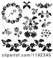 Clip Art Of Flower Elements Royalty Free Vector Illustration
