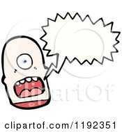 Cartoon Of A One Eyed Head Speaking Royalty Free Vector Illustration by lineartestpilot