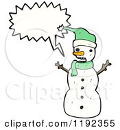 Cartoon Of A Snowman Speaking Royalty Free Vector Illustration