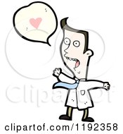 Cartoon Of Doctor Speaking Of Love Royalty Free Vector Illustration by lineartestpilot